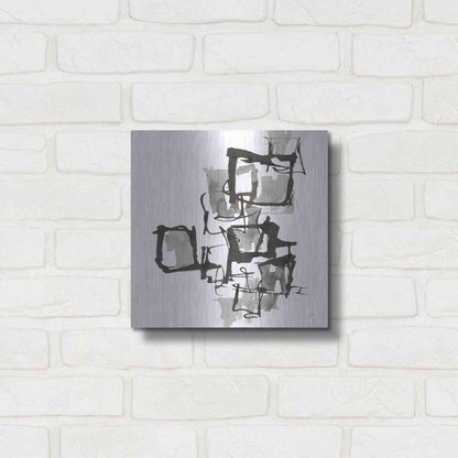 Luxe Metal Art 'Boxed In I' by Chris Paschke, Metal Wall Art,12x12