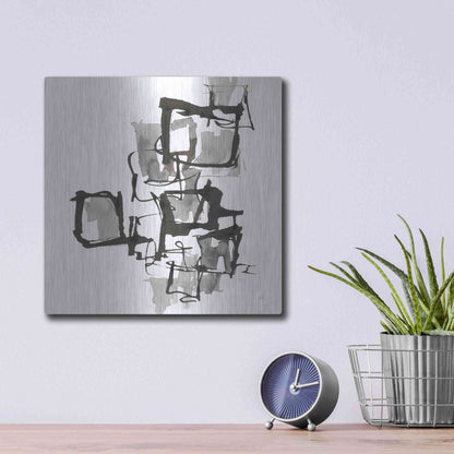 Luxe Metal Art 'Boxed In I' by Chris Paschke, Metal Wall Art,12x12
