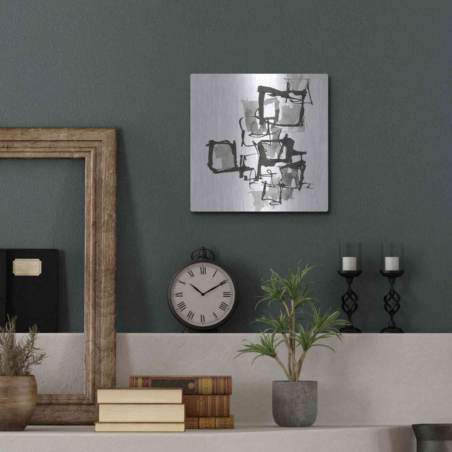 Luxe Metal Art 'Boxed In I' by Chris Paschke, Metal Wall Art,12x12