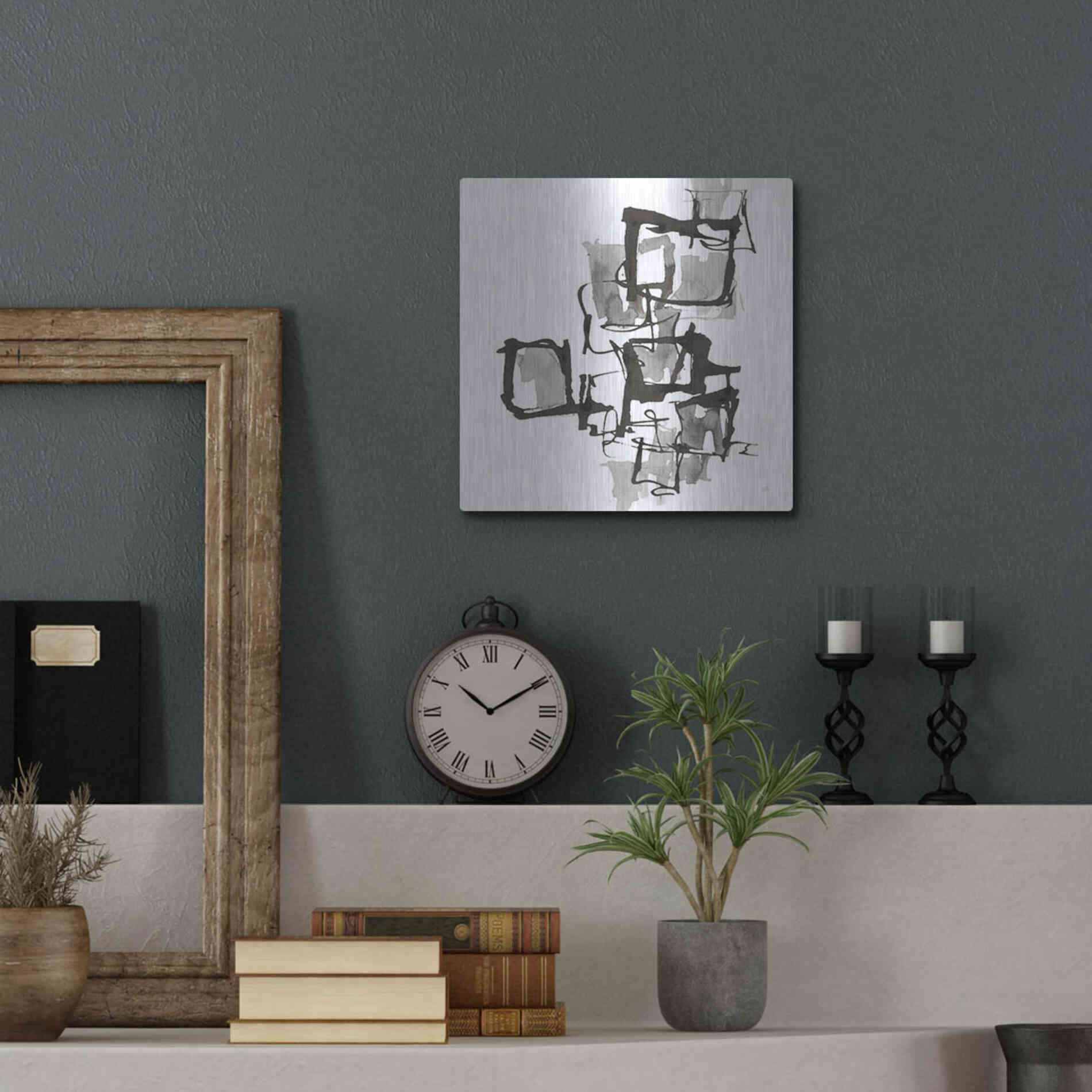 Luxe Metal Art 'Boxed In I' by Chris Paschke, Metal Wall Art,12x12