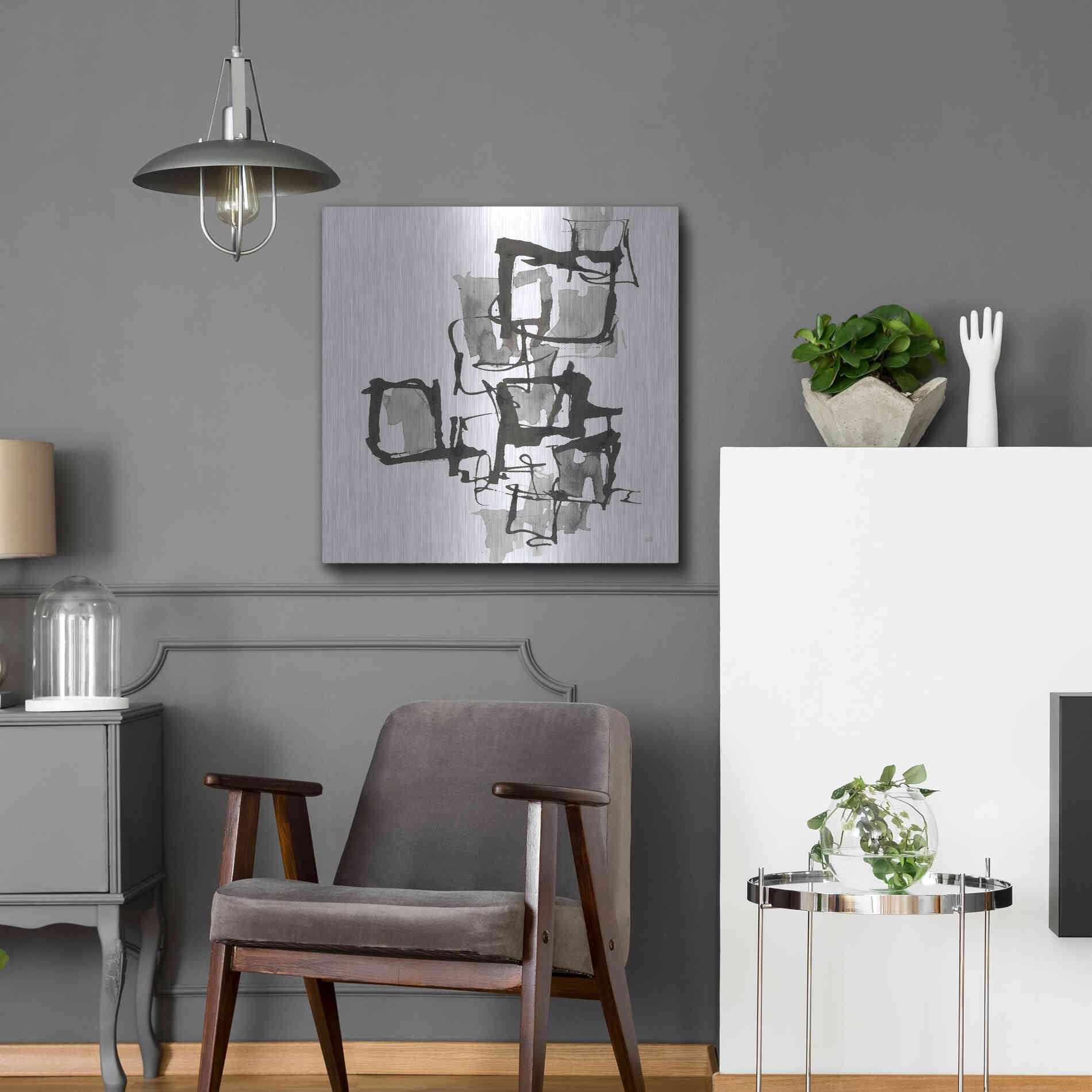 Luxe Metal Art 'Boxed In I' by Chris Paschke, Metal Wall Art,24x24