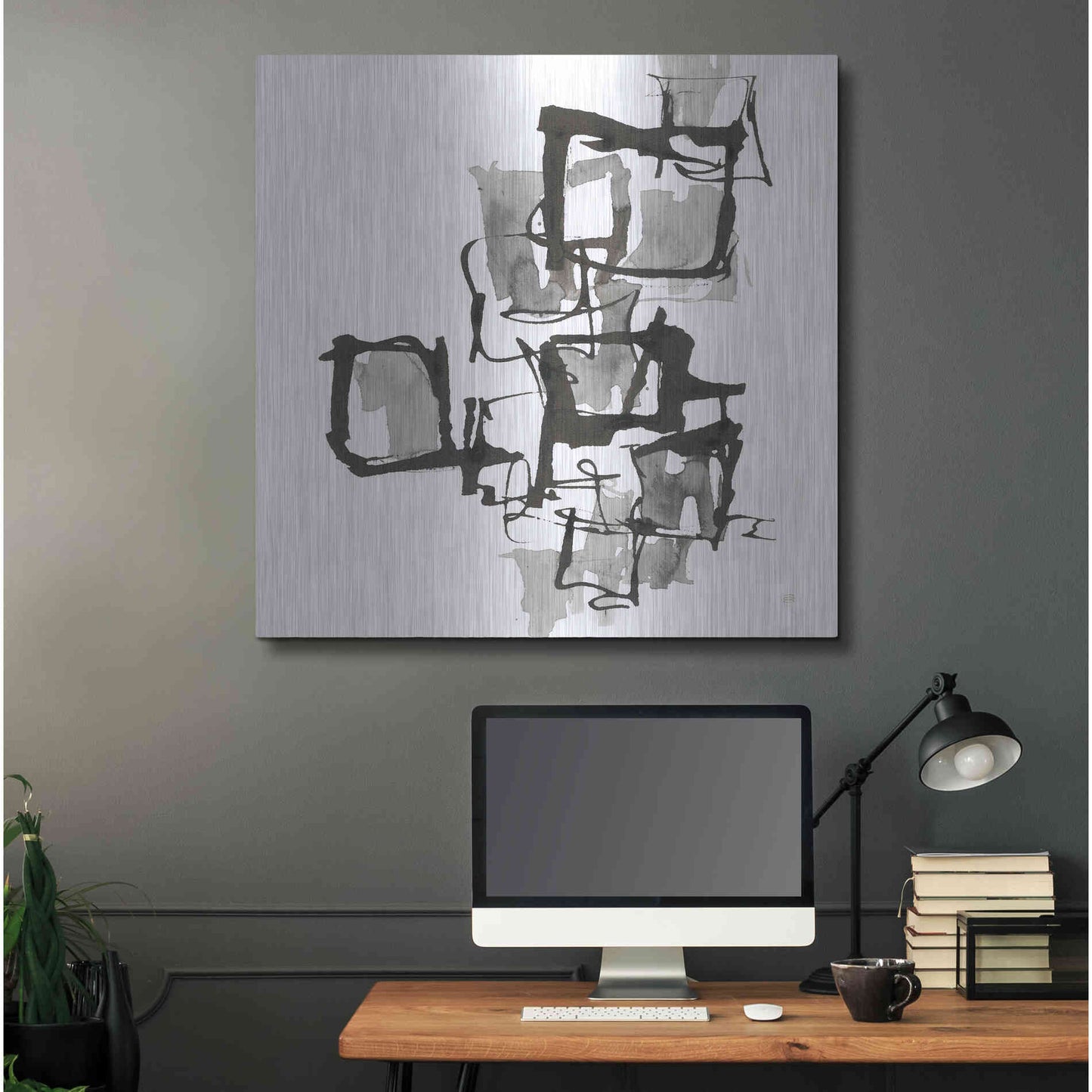 Luxe Metal Art 'Boxed In I' by Chris Paschke, Metal Wall Art,36x36