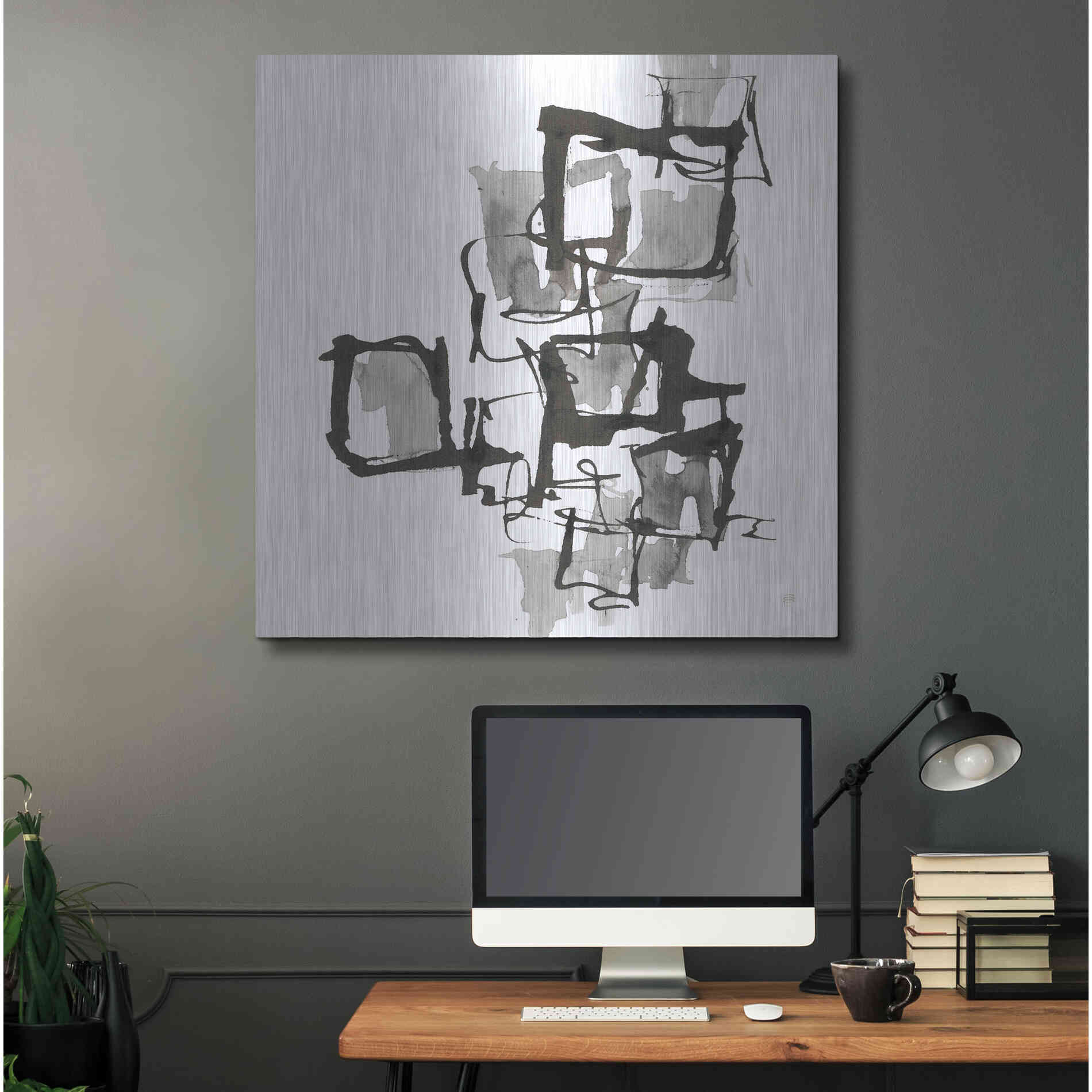 Luxe Metal Art 'Boxed In I' by Chris Paschke, Metal Wall Art,36x36