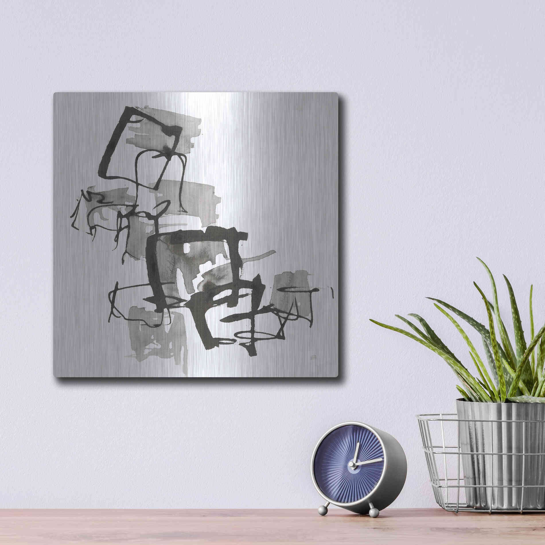 Luxe Metal Art 'Boxed In II' by Chris Paschke, Metal Wall Art,12x12