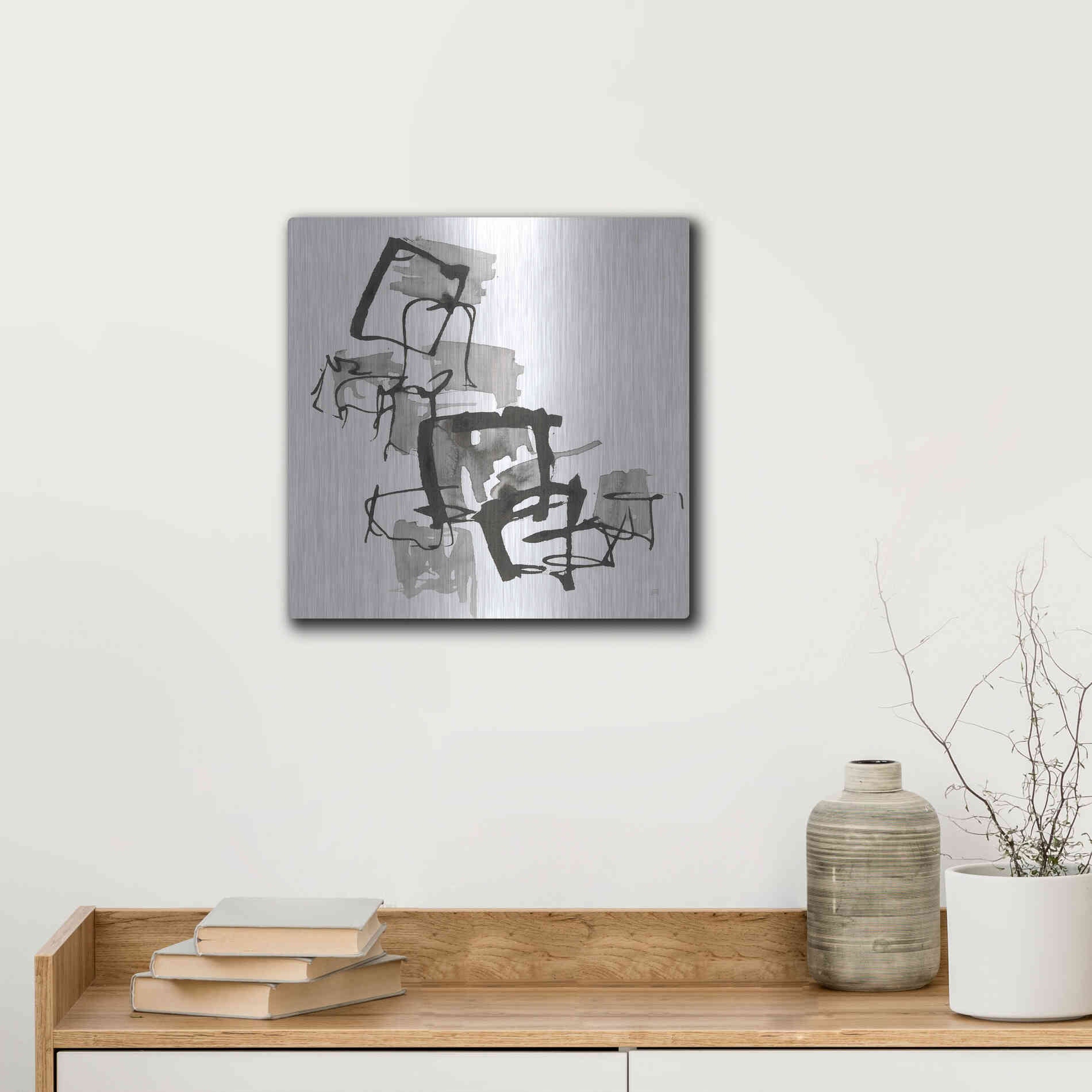 Luxe Metal Art 'Boxed In II' by Chris Paschke, Metal Wall Art,12x12