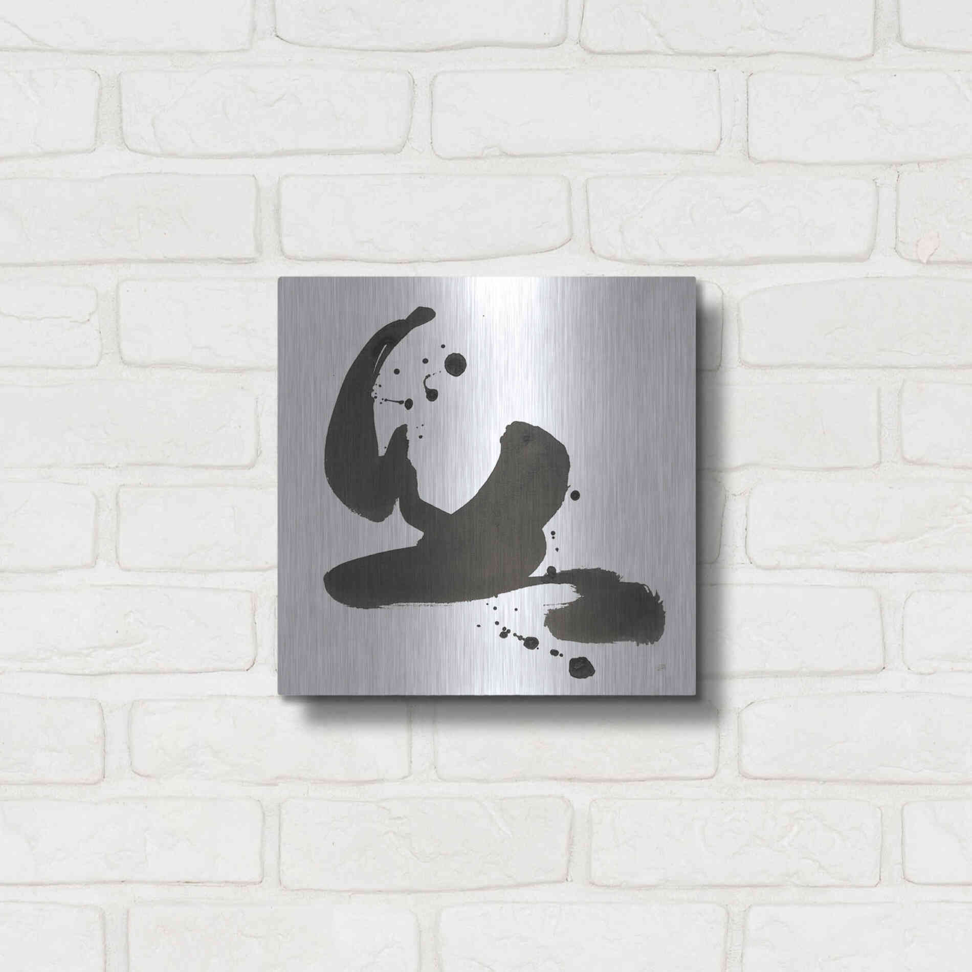 Luxe Metal Art 'Ink Drops I' by Chris Paschke, Metal Wall Art,12x12