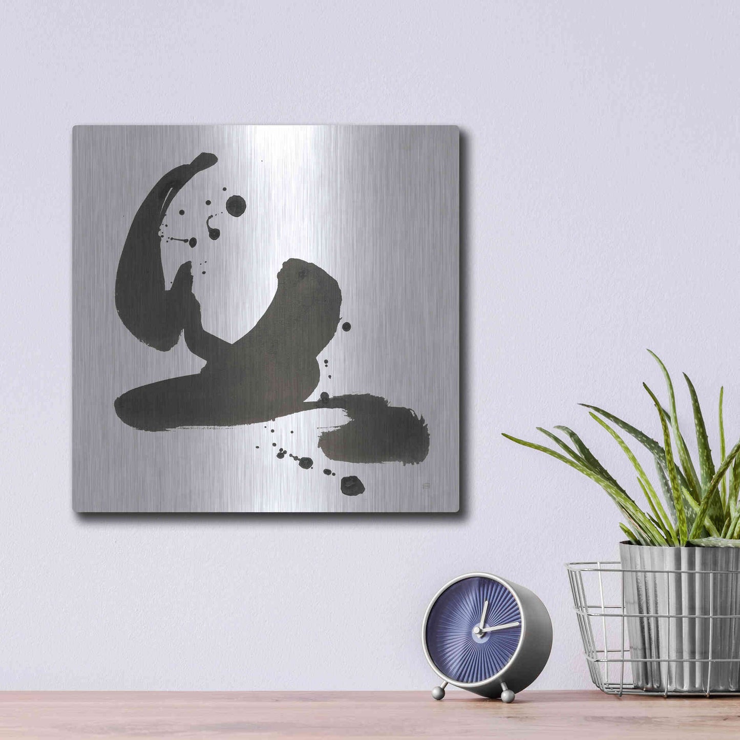 Luxe Metal Art 'Ink Drops I' by Chris Paschke, Metal Wall Art,12x12