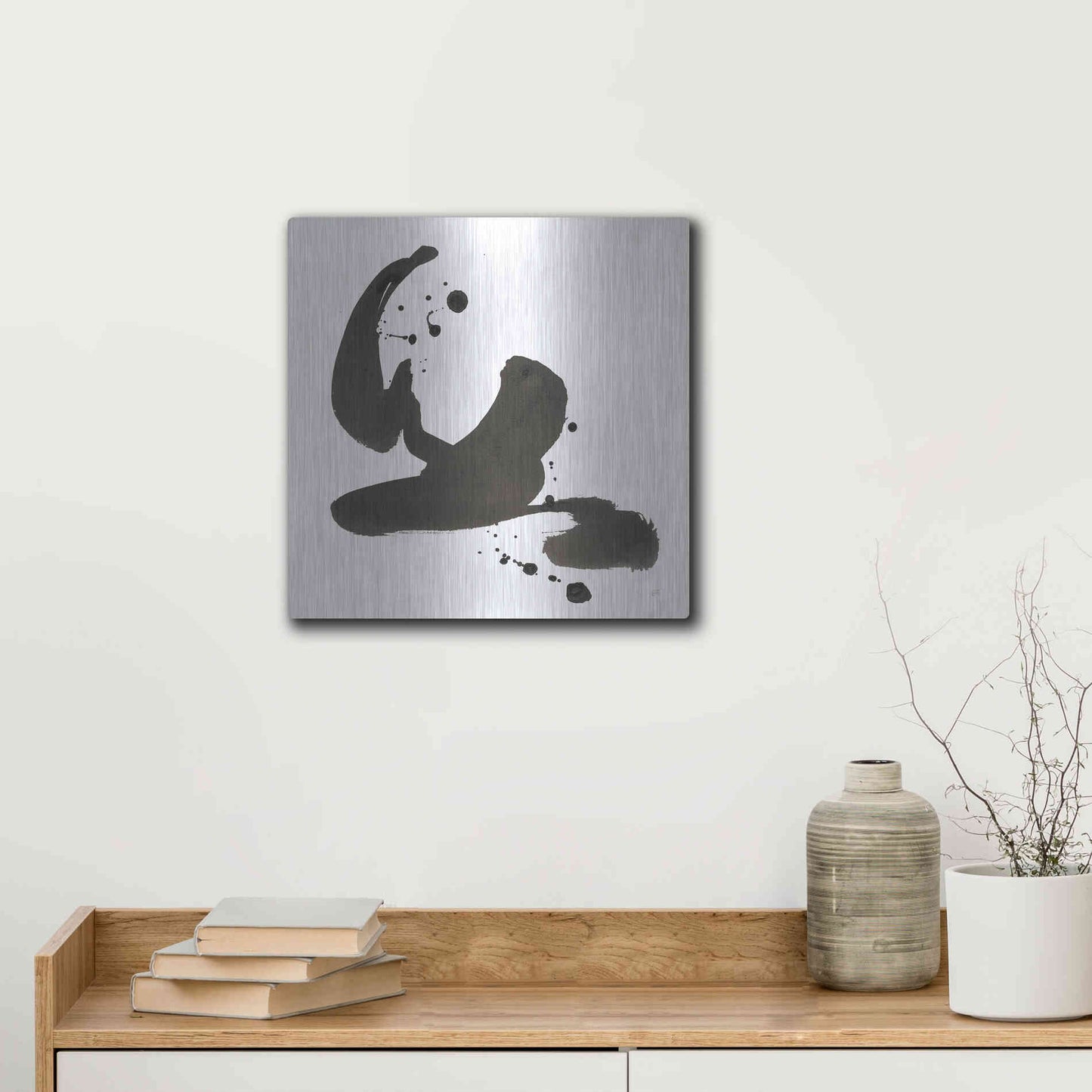 Luxe Metal Art 'Ink Drops I' by Chris Paschke, Metal Wall Art,12x12