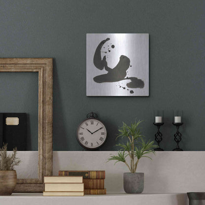 Luxe Metal Art 'Ink Drops I' by Chris Paschke, Metal Wall Art,12x12