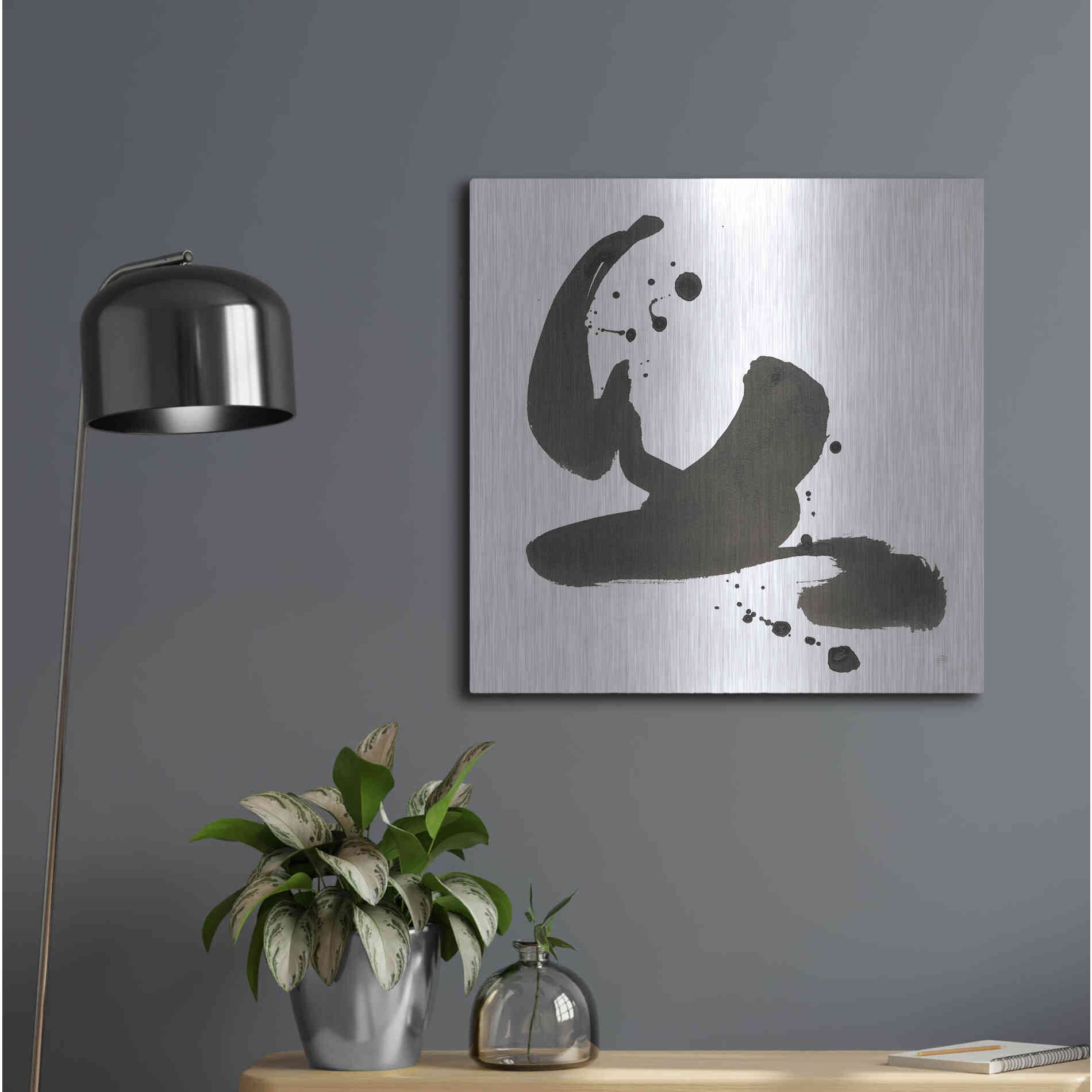 Luxe Metal Art 'Ink Drops I' by Chris Paschke, Metal Wall Art,24x24