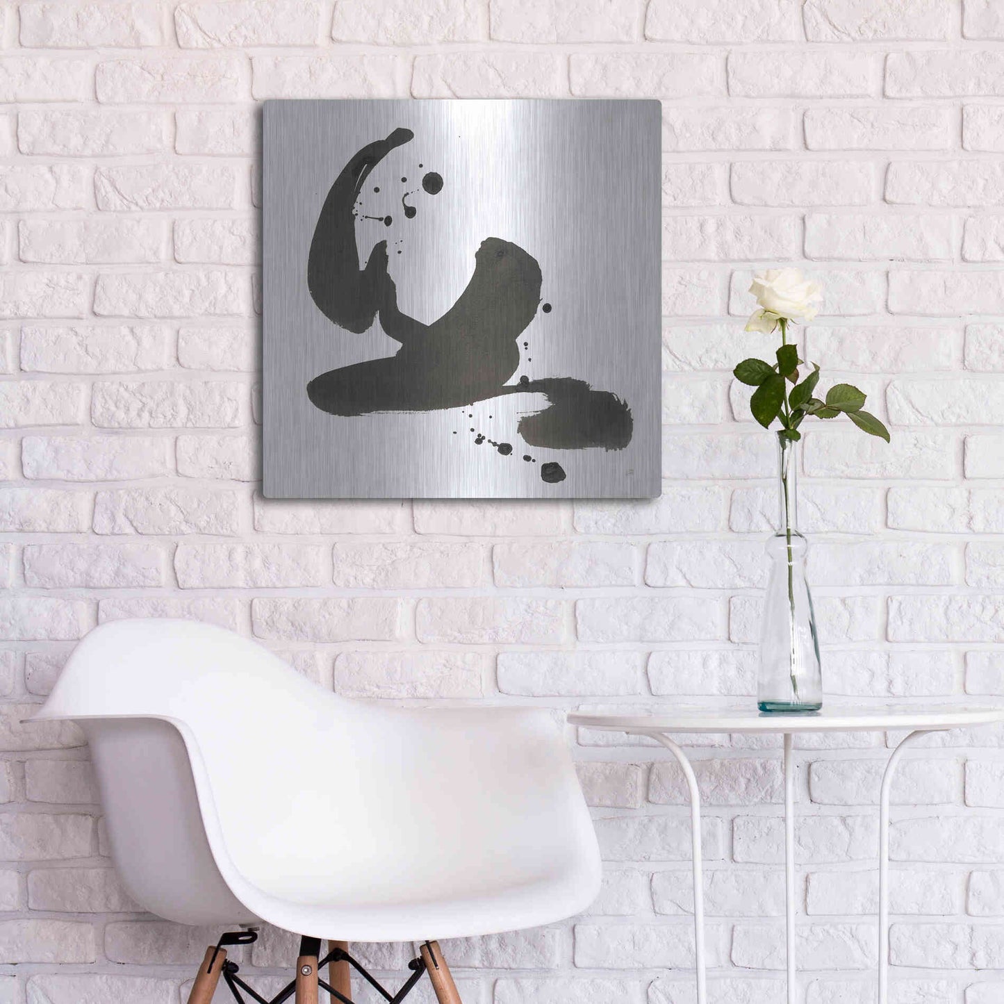 Luxe Metal Art 'Ink Drops I' by Chris Paschke, Metal Wall Art,24x24