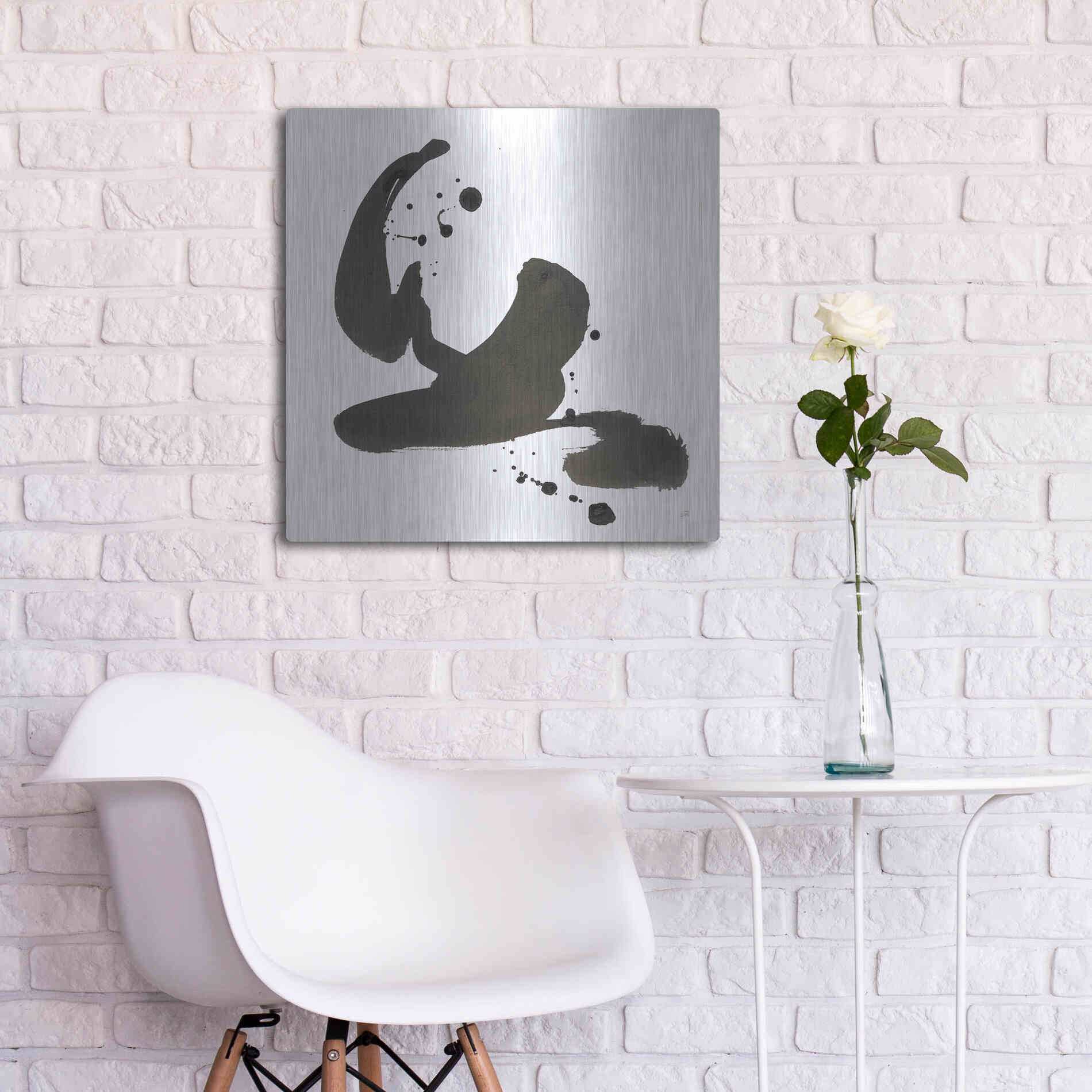 Luxe Metal Art 'Ink Drops I' by Chris Paschke, Metal Wall Art,24x24