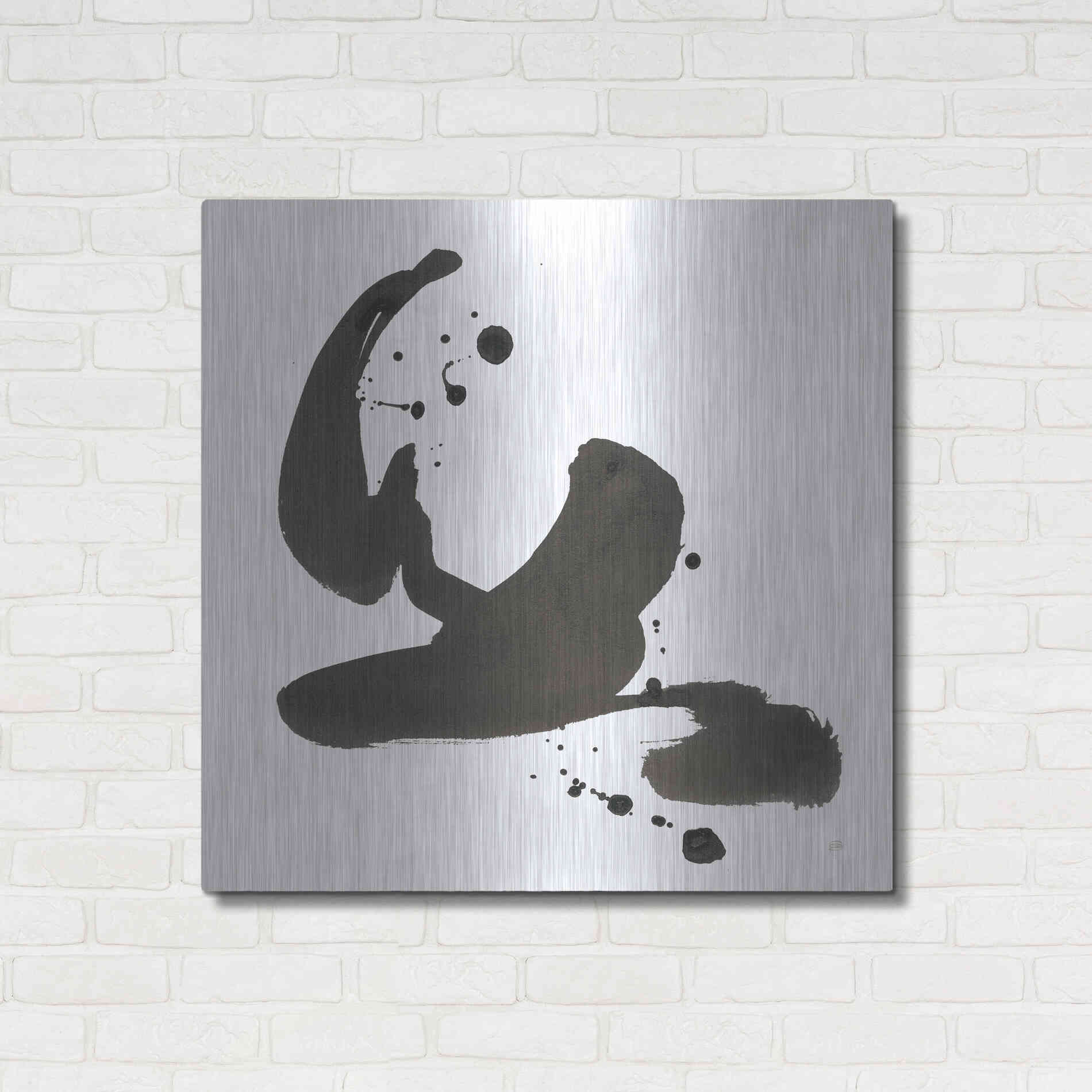 Luxe Metal Art 'Ink Drops I' by Chris Paschke, Metal Wall Art,36x36
