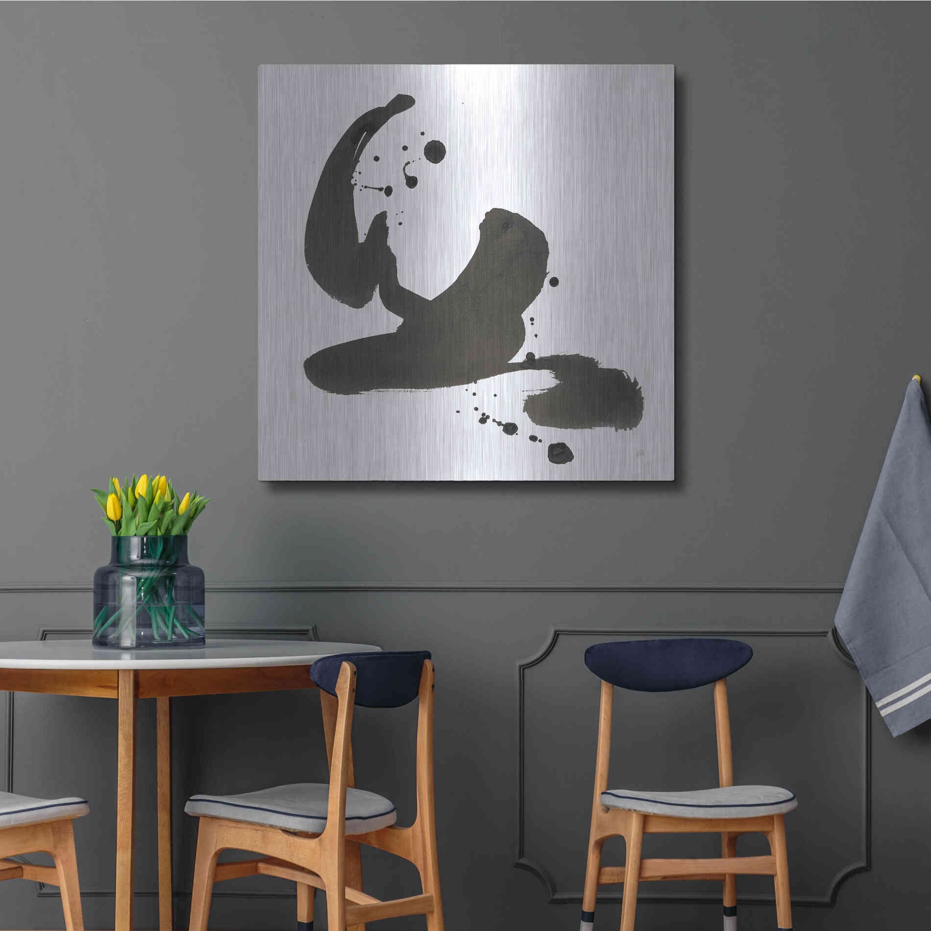 Luxe Metal Art 'Ink Drops I' by Chris Paschke, Metal Wall Art,36x36