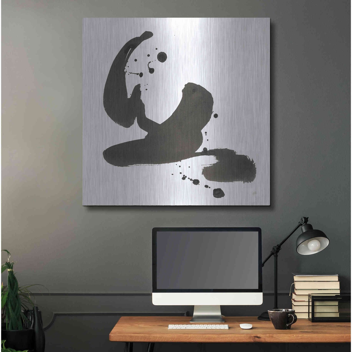 Luxe Metal Art 'Ink Drops I' by Chris Paschke, Metal Wall Art,36x36