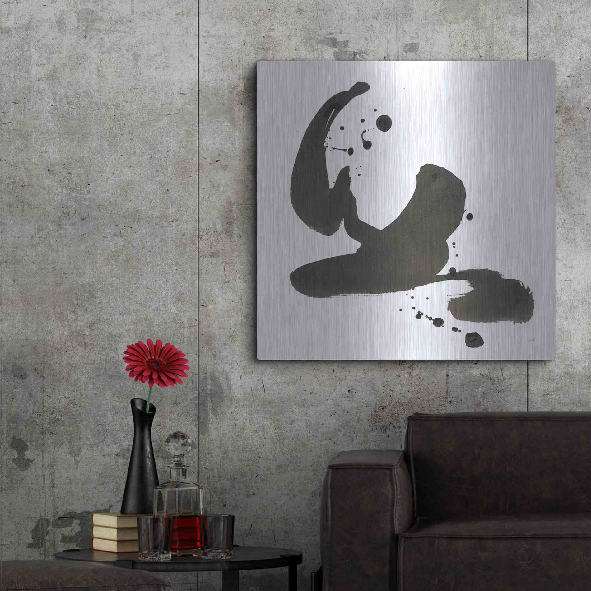 Luxe Metal Art 'Ink Drops I' by Chris Paschke, Metal Wall Art,36x36