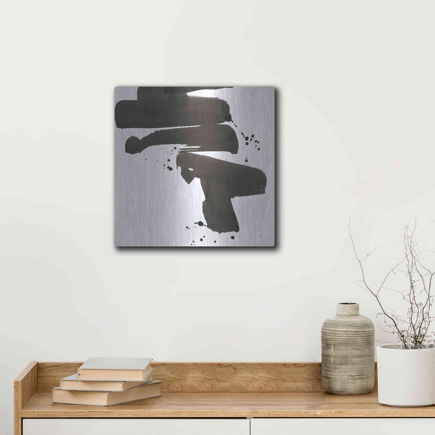 Luxe Metal Art 'Ink Drops IV' by Chris Paschke, Metal Wall Art,12x12