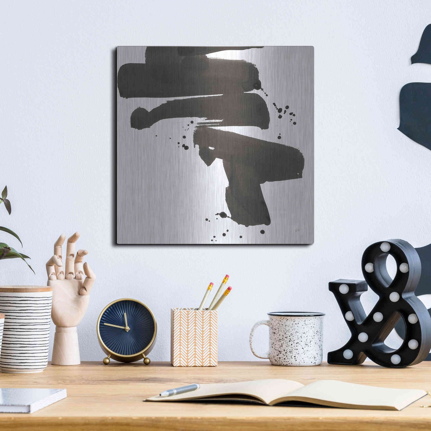 Luxe Metal Art 'Ink Drops IV' by Chris Paschke, Metal Wall Art,12x12