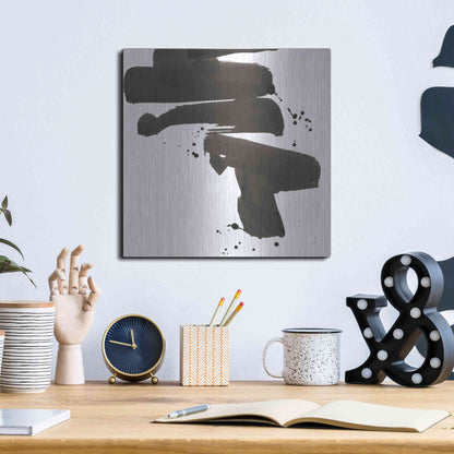 Luxe Metal Art 'Ink Drops IV' by Chris Paschke, Metal Wall Art,12x12