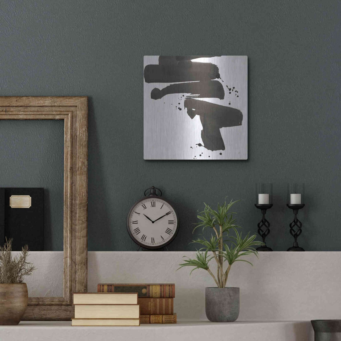 Luxe Metal Art 'Ink Drops IV' by Chris Paschke, Metal Wall Art,12x12