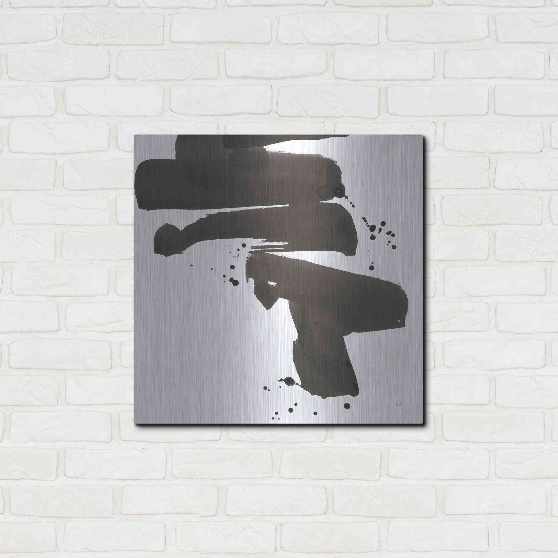 Luxe Metal Art 'Ink Drops IV' by Chris Paschke, Metal Wall Art,24x24