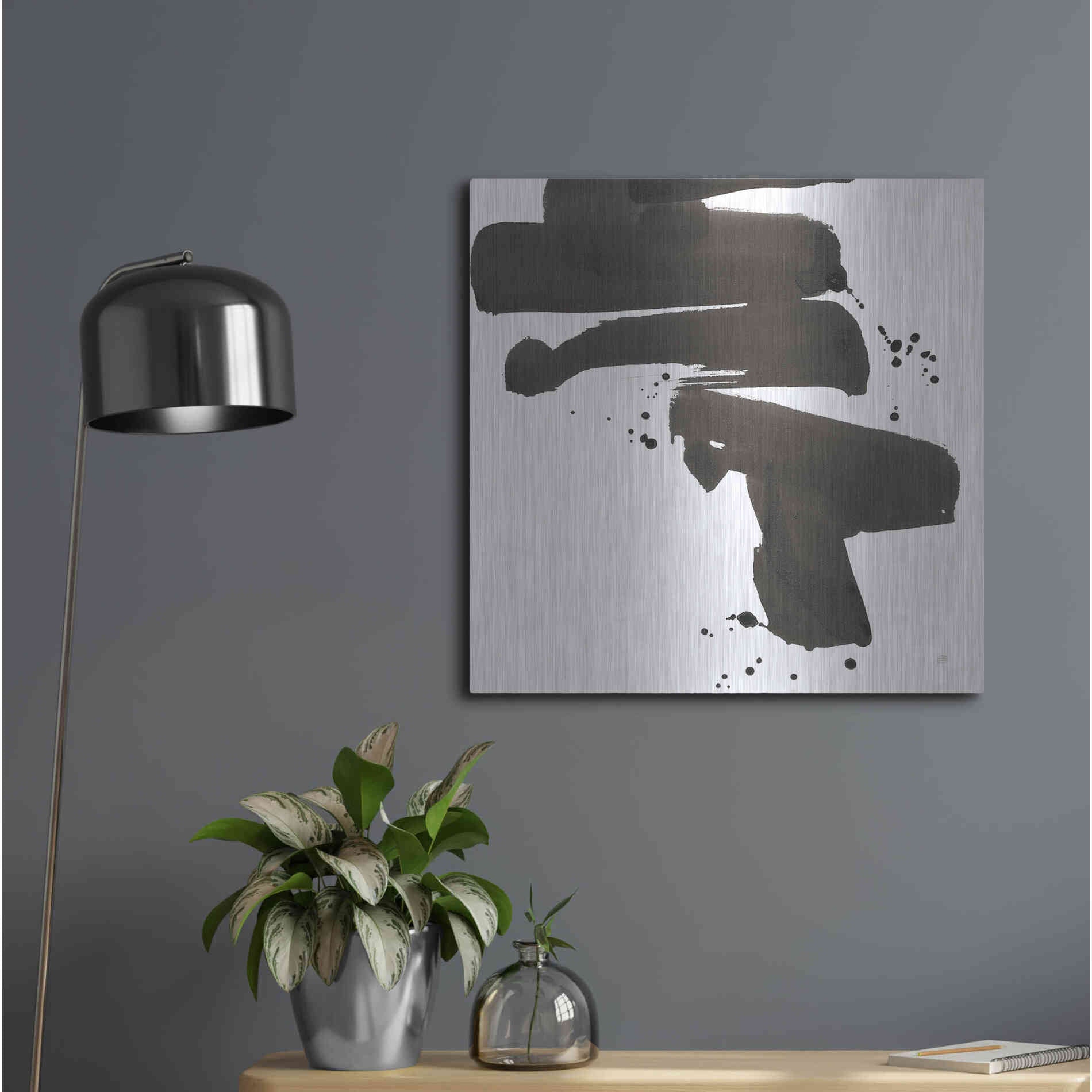 Luxe Metal Art 'Ink Drops IV' by Chris Paschke, Metal Wall Art,24x24