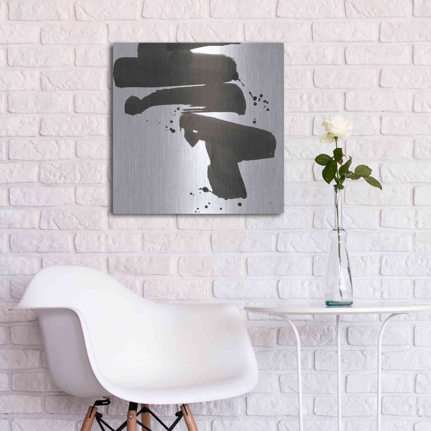 Luxe Metal Art 'Ink Drops IV' by Chris Paschke, Metal Wall Art,24x24