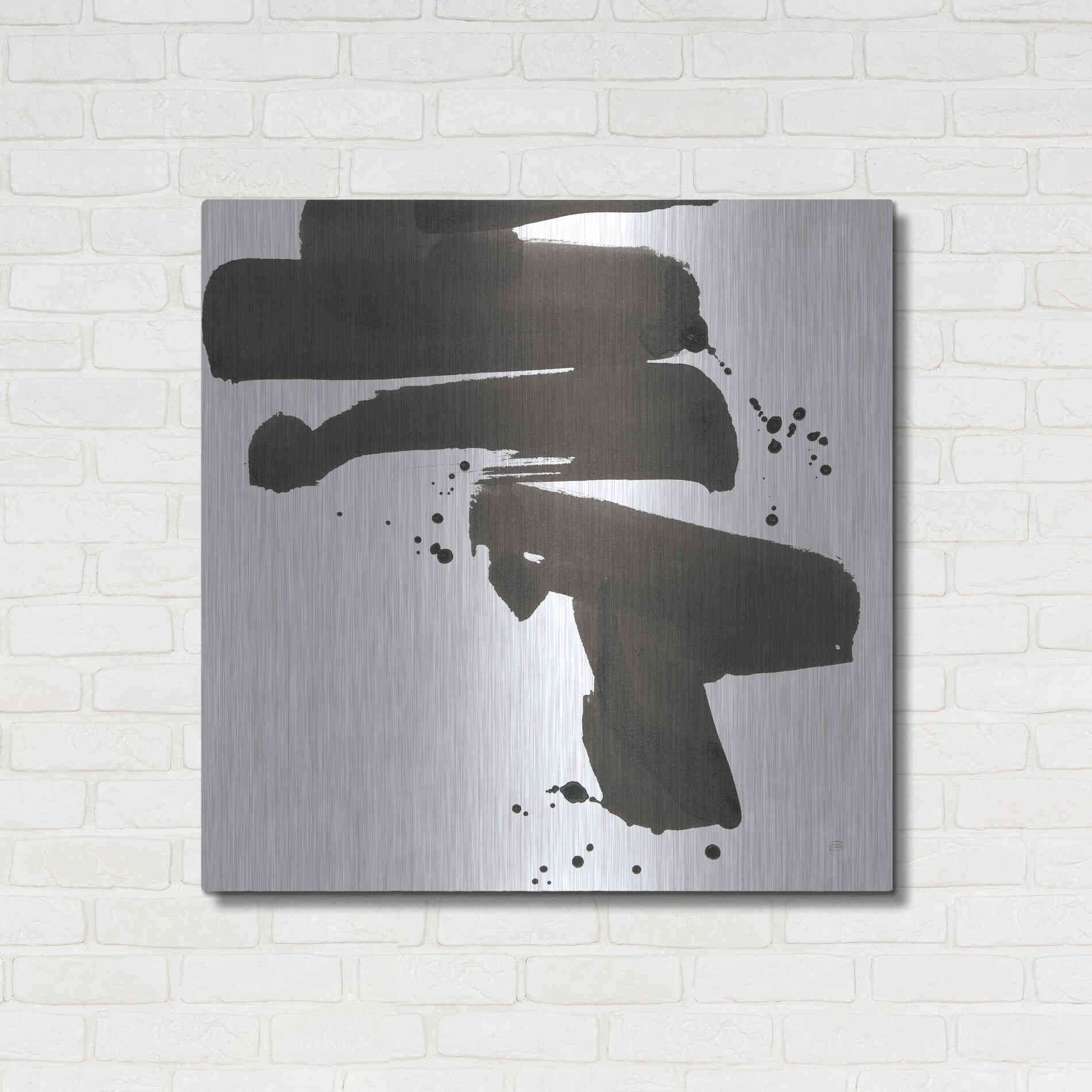 Luxe Metal Art 'Ink Drops IV' by Chris Paschke, Metal Wall Art,36x36