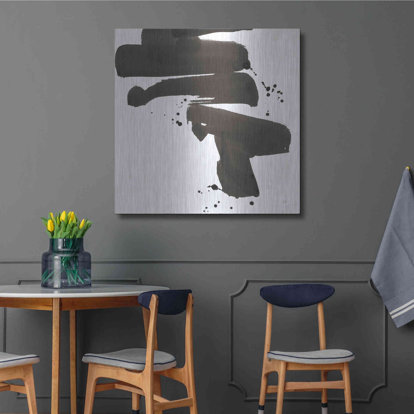 Luxe Metal Art 'Ink Drops IV' by Chris Paschke, Metal Wall Art,36x36