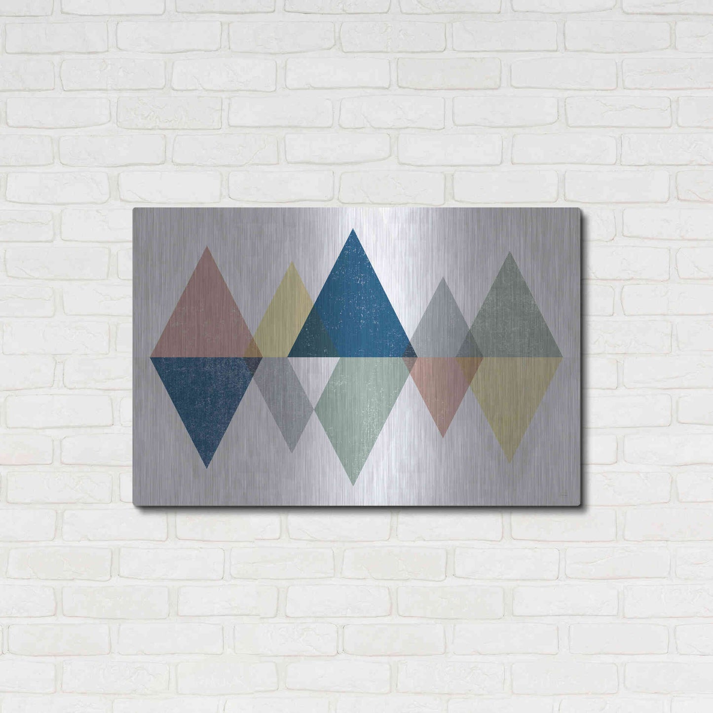 Luxe Metal Art 'Mod Triangles II Soft' by Michael Mullan, Metal Wall Art,36x24