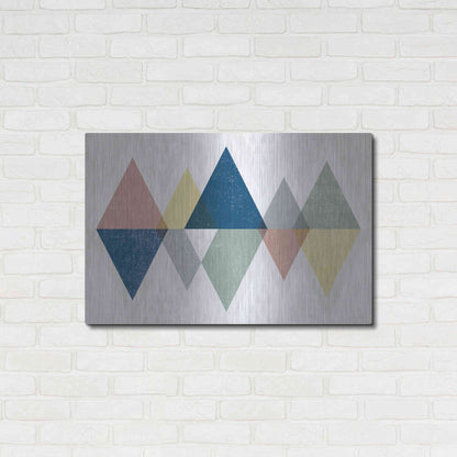 Luxe Metal Art 'Mod Triangles II Soft' by Michael Mullan, Metal Wall Art,36x24