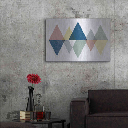 Luxe Metal Art 'Mod Triangles II Soft' by Michael Mullan, Metal Wall Art,36x24