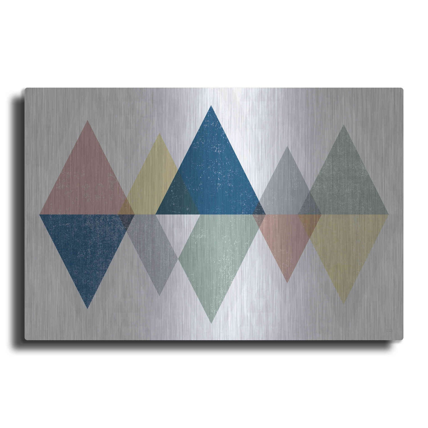 Luxe Metal Art 'Mod Triangles II Soft' by Michael Mullan, Metal Wall Art