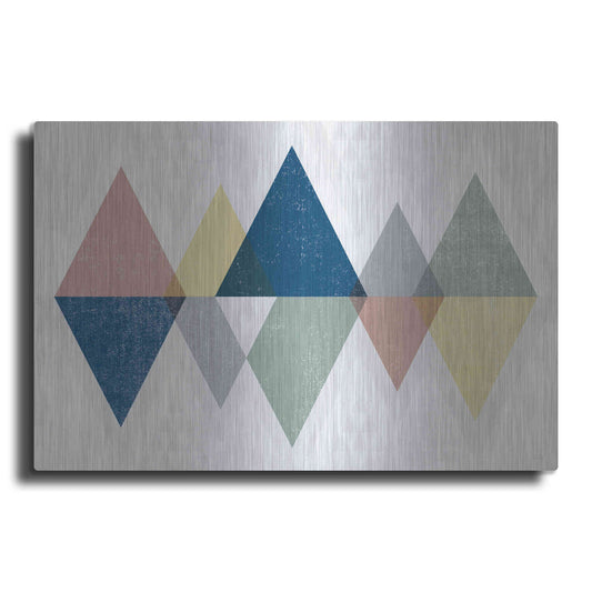 Luxe Metal Art 'Mod Triangles II Soft' by Michael Mullan, Metal Wall Art