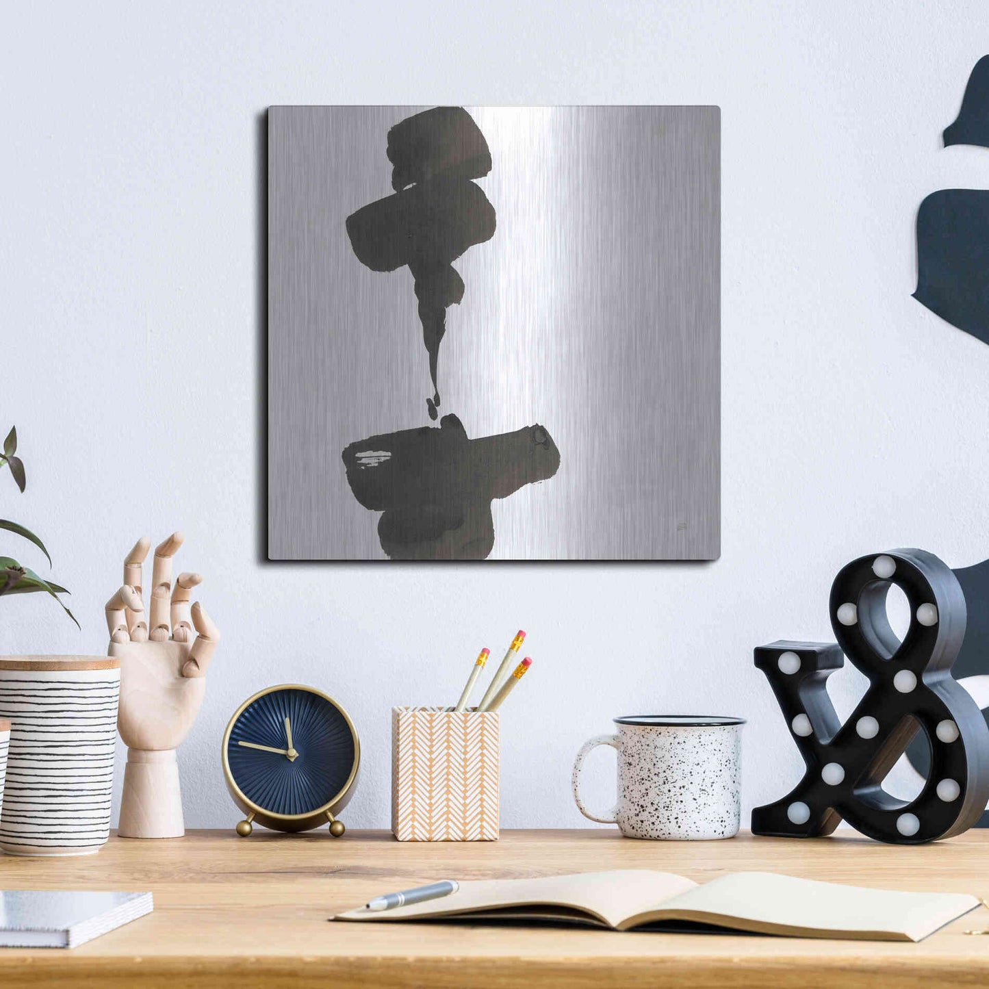 Luxe Metal Art 'Swash III' by Chris Paschke, Metal Wall Art,12x12