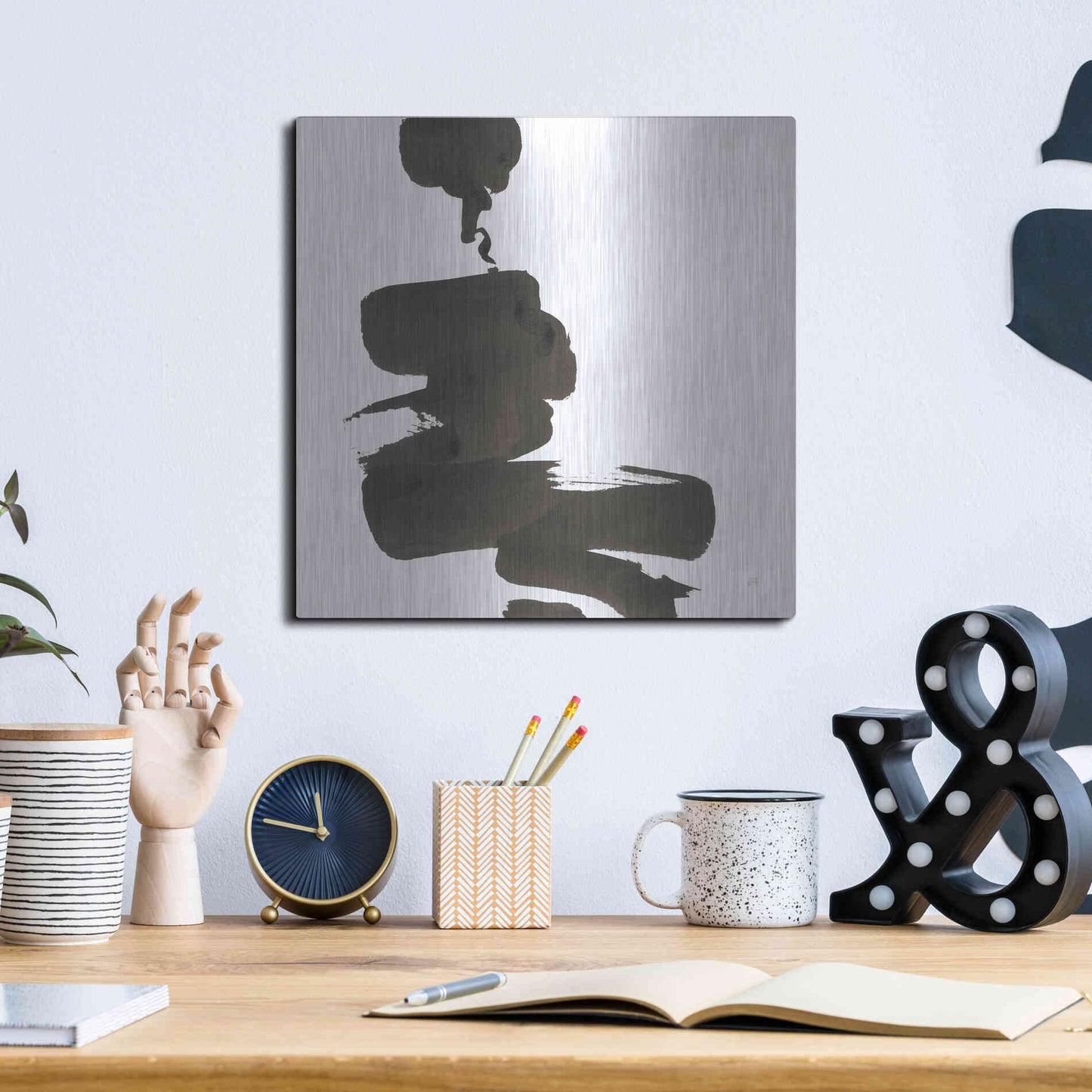 Luxe Metal Art 'Swash IV' by Chris Paschke, Metal Wall Art,12x12