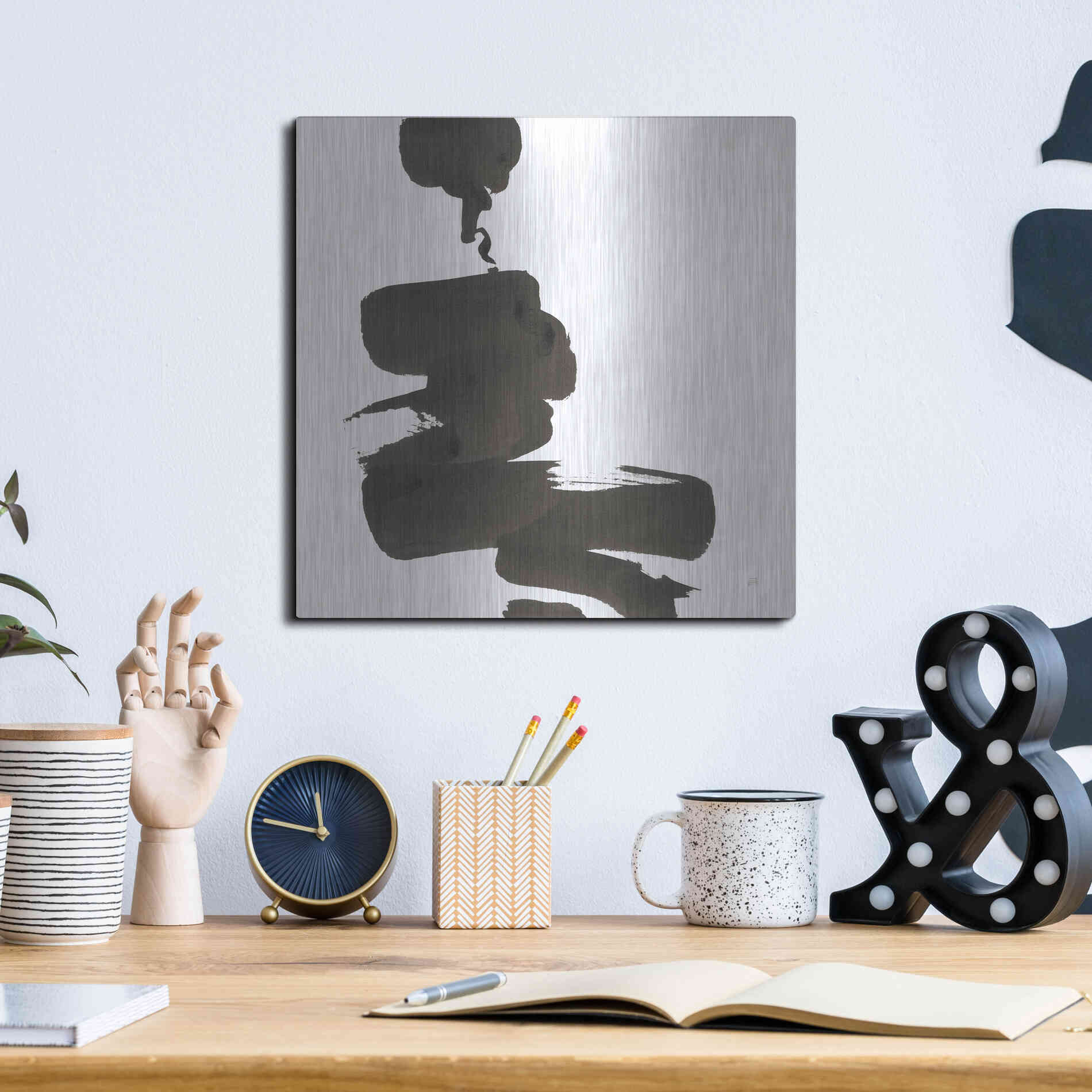 Luxe Metal Art 'Swash IV' by Chris Paschke, Metal Wall Art,12x12