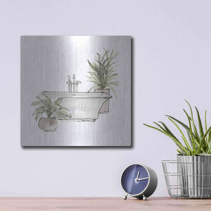 Luxe Metal Art 'Neutral Tub II' by Chris Paschke, Metal Wall Art,12x12
