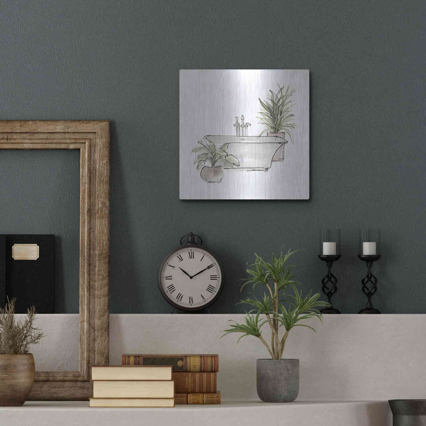 Luxe Metal Art 'Neutral Tub II' by Chris Paschke, Metal Wall Art,12x12