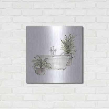 Luxe Metal Art 'Neutral Tub II' by Chris Paschke, Metal Wall Art,24x24