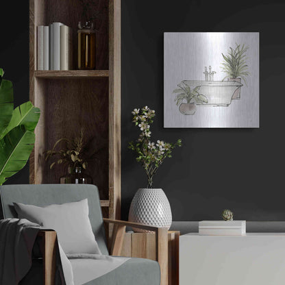 Luxe Metal Art 'Neutral Tub II' by Chris Paschke, Metal Wall Art,24x24