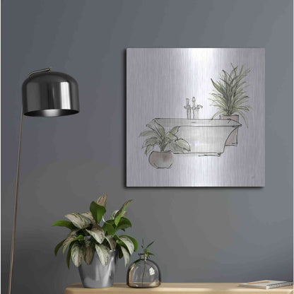 Luxe Metal Art 'Neutral Tub II' by Chris Paschke, Metal Wall Art,24x24
