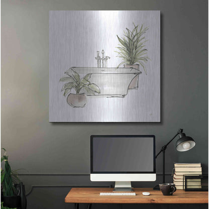 Luxe Metal Art 'Neutral Tub II' by Chris Paschke, Metal Wall Art,36x36
