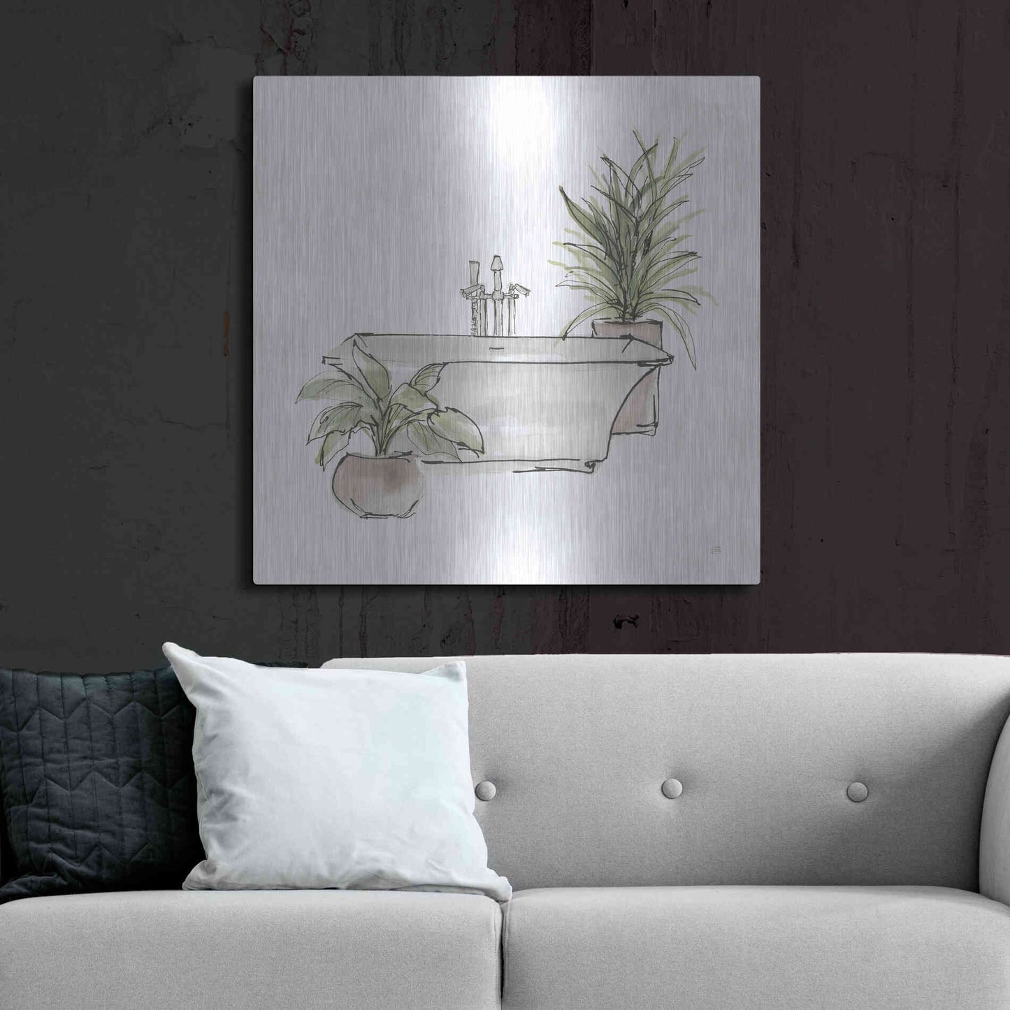 Luxe Metal Art 'Neutral Tub II' by Chris Paschke, Metal Wall Art,36x36
