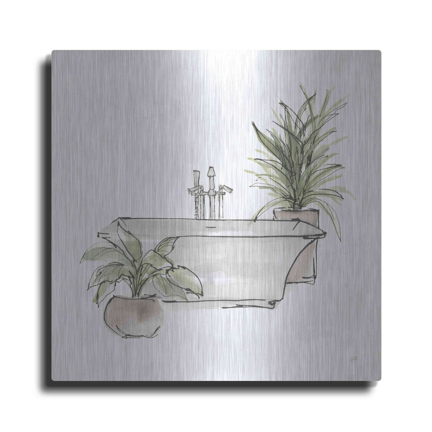 Luxe Metal Art 'Neutral Tub II' by Chris Paschke, Metal Wall Art