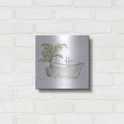 Luxe Metal Art 'Neutral Tub III' by Chris Paschke, Metal Wall Art,12x12