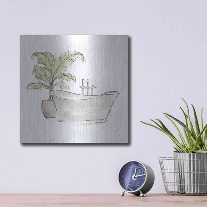 Luxe Metal Art 'Neutral Tub III' by Chris Paschke, Metal Wall Art,12x12