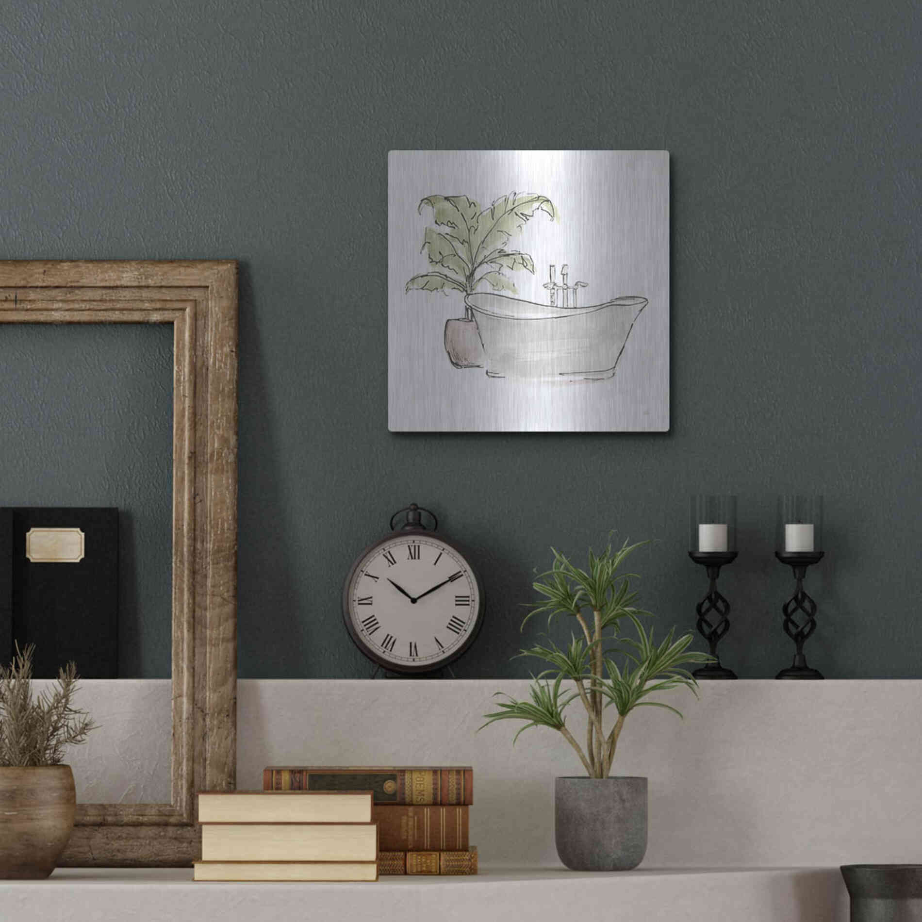 Luxe Metal Art 'Neutral Tub III' by Chris Paschke, Metal Wall Art,12x12