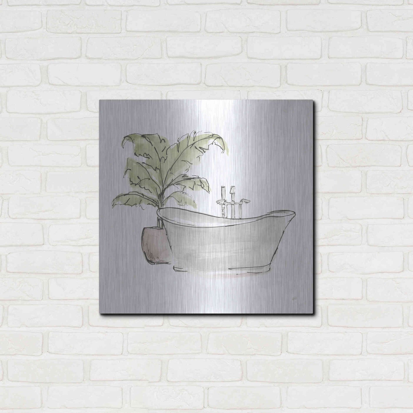Luxe Metal Art 'Neutral Tub III' by Chris Paschke, Metal Wall Art,24x24