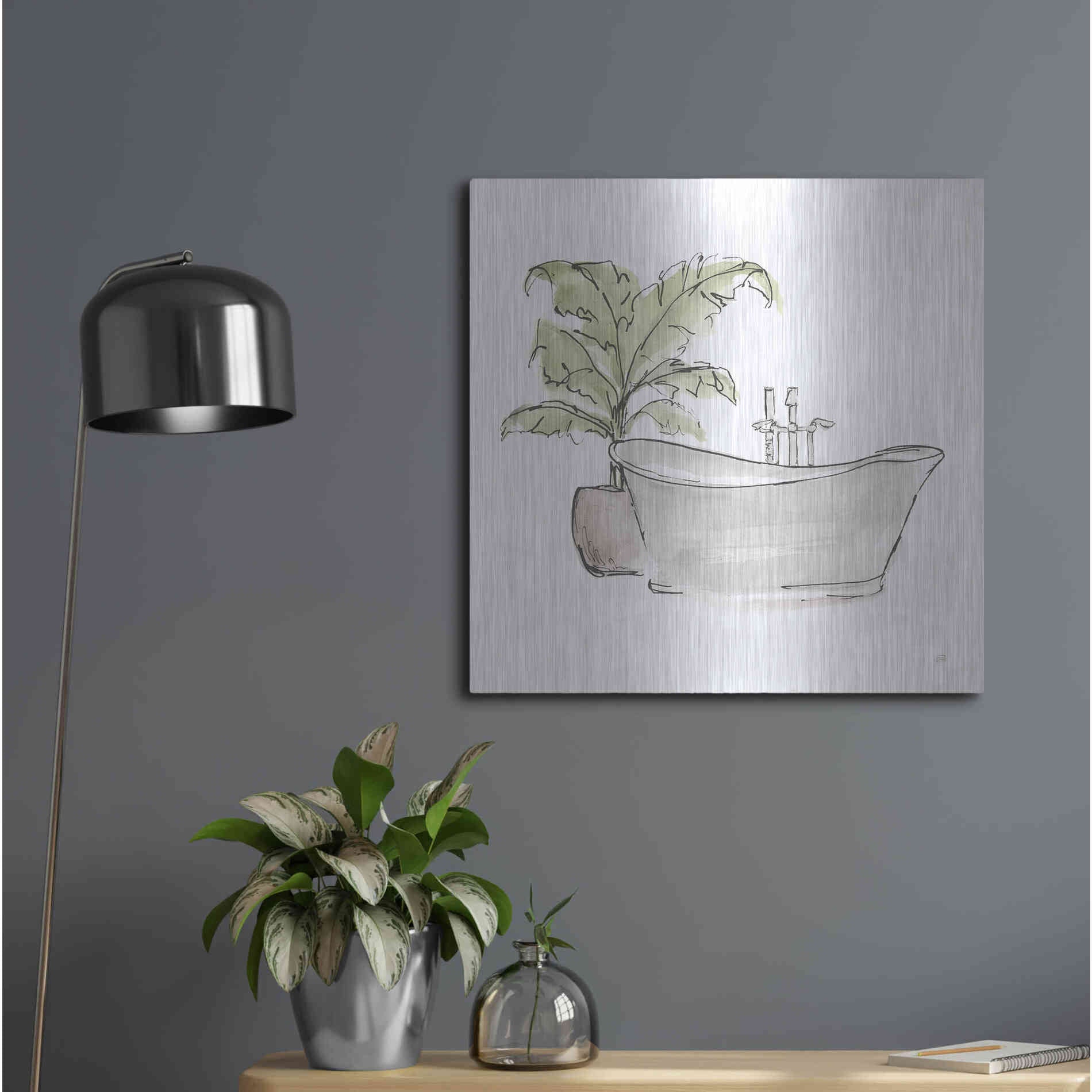 Luxe Metal Art 'Neutral Tub III' by Chris Paschke, Metal Wall Art,24x24